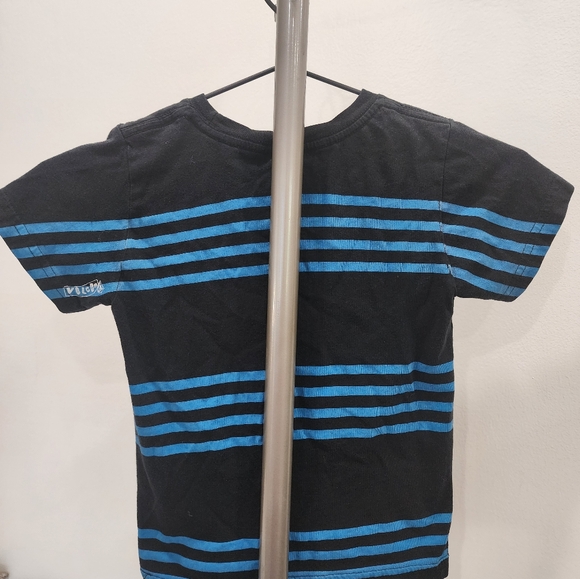 [ VOLCOM] little boys size Small, black and blue striped short sleeve t-shirt - Picture 9 of 11